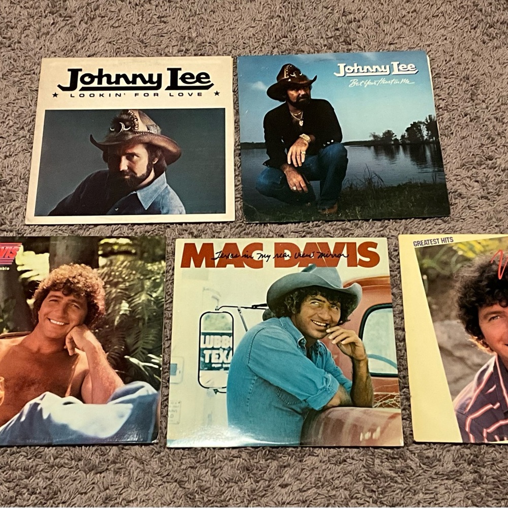 5 Record Lot - Johnny Lee & Mac Davis LP’s
